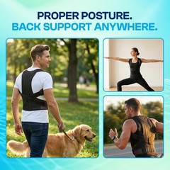 Adjustable Posture Corrector Back Brace for Men & – Upper Back & Shoulder Bre…