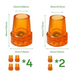 IIUIKOO 6PCS Heavy Duty Cane Tips and Crutch Tips, 3/4” 19mm & 7/8” 22mm Oran…