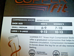 Copper Fit Energy Compression Socks Copper Infused (S/M–men 6-9 -women 7-10)