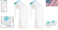 Men’s Portable Urinal Bottles 32oz 2 Pack Glow Lid Leak-Proof Travel