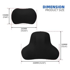 Comfortable Memory Foam Lumbar Cushion Back Support and Neck Pillow Headrest Kit