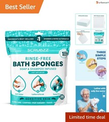 Sensitive Skin Rinse-Free Bath Wipes – 25 Pack