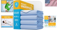 Multi-Use Quilted Underpads 34×36 – Perfect for Seniors, Dogs & Cats (Pack of 4)