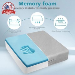 20x20x5inch Gel Memory Foam Recliner Cushions for Elderly Dual-Layer Gel Memory