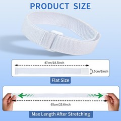 4 Packs Leg Bag StrapsWhite, BuckleType Hook and Loop Strap,Urine Drainage Ba…