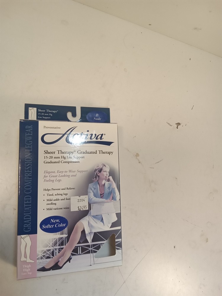 Activa Sheer Therapy Graduated Therapy 15-20 MMHG Lite Support Beige Thigh High