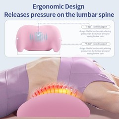 Lumbar Support Pillow for Office Chair, Car Lower Back Pink