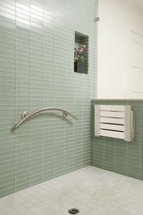 Seachrome 30 Designer Crescent Curved Bathroom Shower Grab Bar Satin Finish