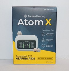Audien Atom X Hearing Aids Wireless Rechargeable OTC Device w/ Touchscreen Case
