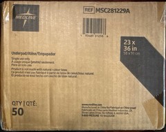 Medline Disposable Underpads 23×36 Light Absorbency 50 Count Bed Pads