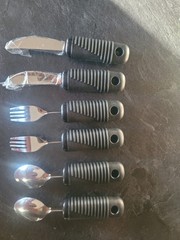 Set Adaptive Weighted Silverware Utensils Parkinsons Tremor Arthritis Easy Grip