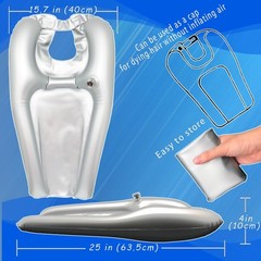 Inflatable Shampoo Bowl, Portable Hair 14.17×2.36×24.41 inches, Silver