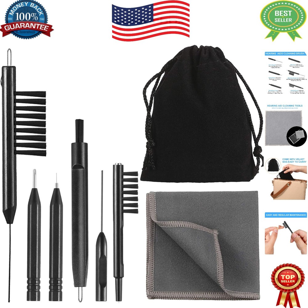 Portable 7-Piece Hearing Aid Cleaning Kit: Effortless Care Anywhere, Anytime