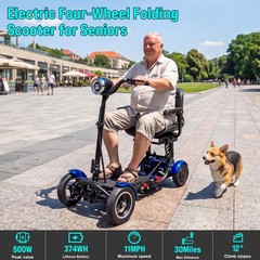 All Terrain Seniors Adults Mobility Scooter with 30Miles Range，Speed up to 11mph