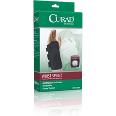 Curad 8″ Right Large Wrist Splint Foam With Aluminum Stay Black