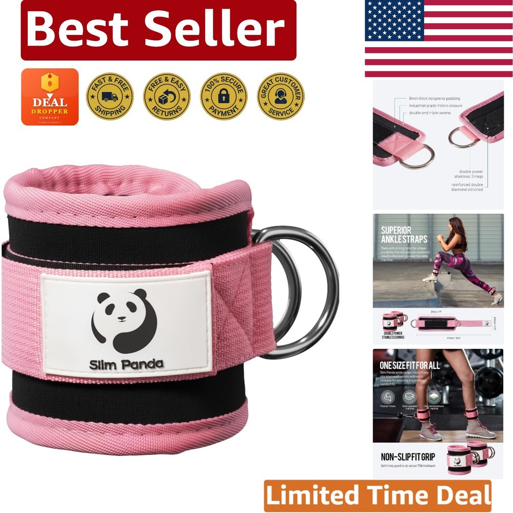 Comfortable Neoprene Ankle Strap for Kickbacks and Leg Extensions – Pink
