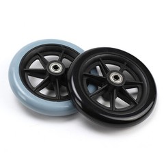 6/8Inch Front Castor Smooth Solid Tire Wheel Wheelchair Replacement Parts