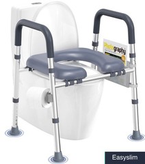 Raised Toilet Seat with Handles, Adjustable Height/Width, 400 lbs