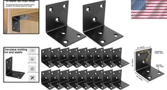 20 Large 2×2 Inch Corner Braces – Black Coated Stainless Steel for DIY Projects