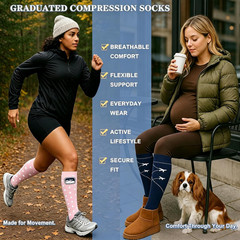 Sooverki Compression Socks for Women and Men Circulation (3/4 Pairs) Is Best Sup
