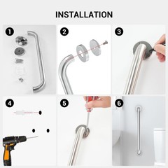 2 Pack 12 Inch Grab Bars for Wall White, Safety Shower Grab Bars for Seniors …