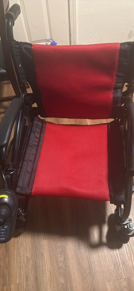 Power Wheelchair w/ Joystick Control, Wheel Locks, 4-Wheel Adult Red/Black