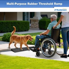 1″ Rise Adjustable Rubber Threshold Ramp for Safe Wheelchair Access – 2500 lbs