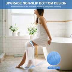 Upgraded Extra Long Leg Cast Cover – Perfect for Showering with Safety Features