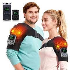 APP Control Heated Shoulder Massager Support Brace for Rotator Cuff Pain Relief