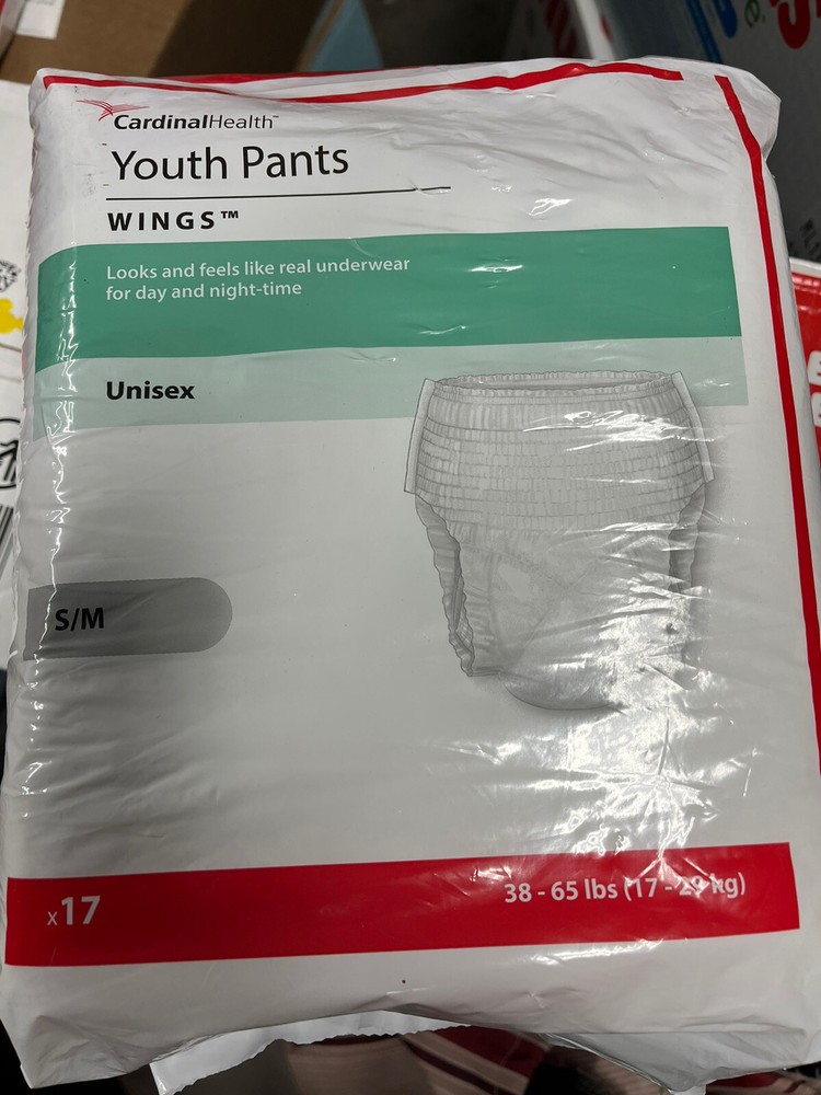 Cardinal Health Youth Pull Ups/Diapers Packages -NEW- Size: S/M (38-65lb)