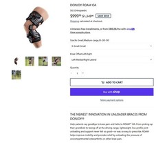 Donjoy Roam OA Boa Knee Brace | Medial Left or Lateral Right | Size Small