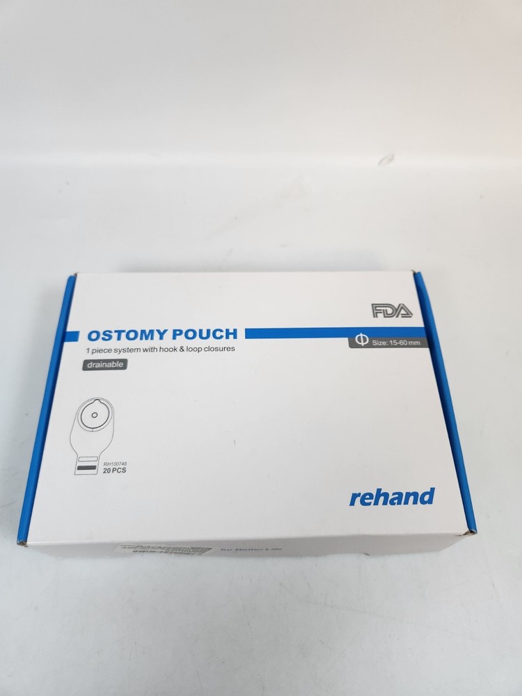 Rehand Colostomy Bags, One Piece Ostomy Supplies for Ileostomy Stoma Care 20x
