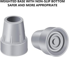 Heavy Duty 7/8 Inch Crutch Tips 4 Pack Rubber Cane Replacement