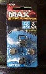 CVS Max Hearing Aid Batteries Size 675 Exp 12/2027 *8 Battery Per Order