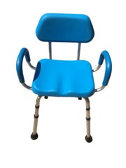 ComfortAble(tm) Deluxe Shower Bath Chair PADDED with Armrests SOLID BLUE