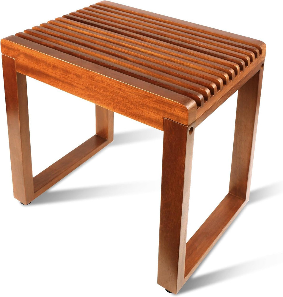 UIERS Compact 15.7″ Teak Shower Bench for Small Walk-In Shower | 500 Lbs Heavy D