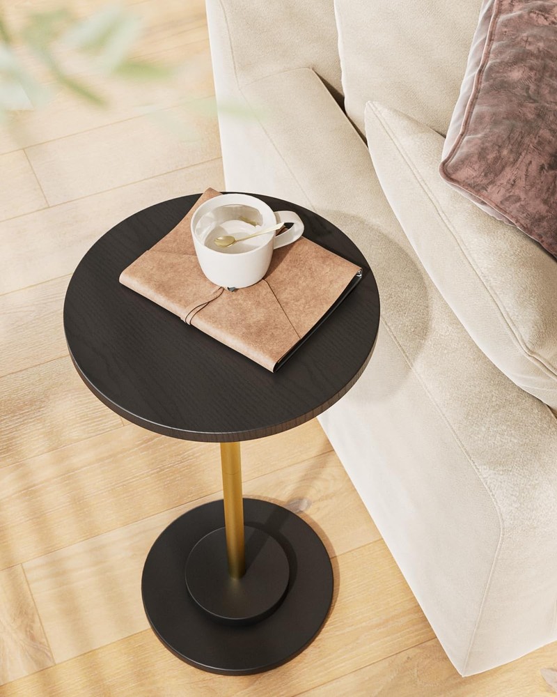 Masupu Drink Table Round Side Table For Small Spaces Pedestal Side Table Small