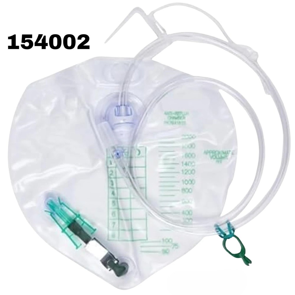 11Pack Urinary Drainage Bag w/ Anti-Reflux Chamber Large 2000ml Capacity 154002