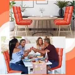 Dilunave Adirondack Chair Cushions Set of 46 x 22 x 4 inches, Orange Stripes