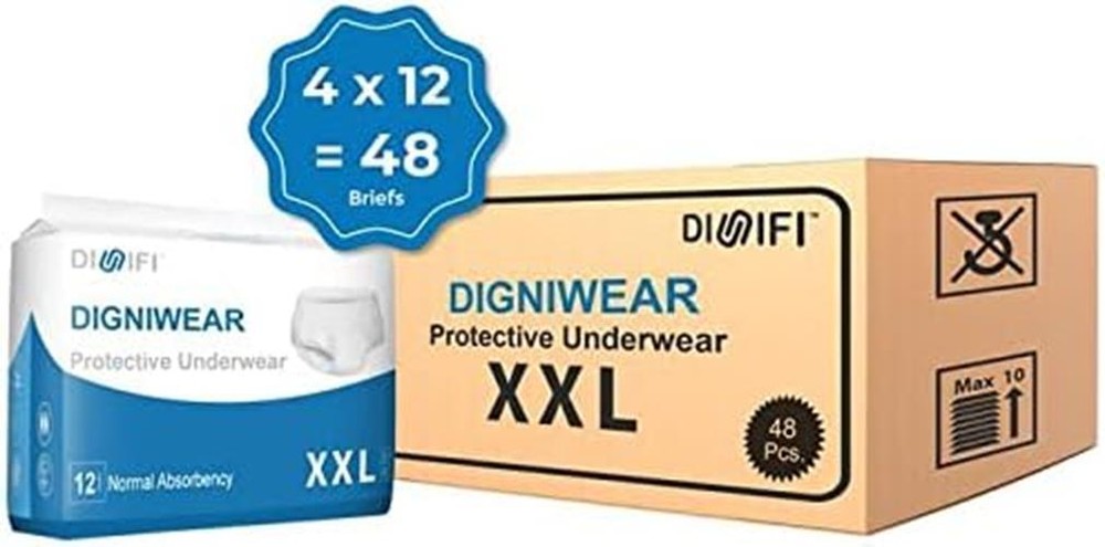 Digniwear Protective Underwear, Normal Absorbency, XX-Large, 48 Count – DGP1025