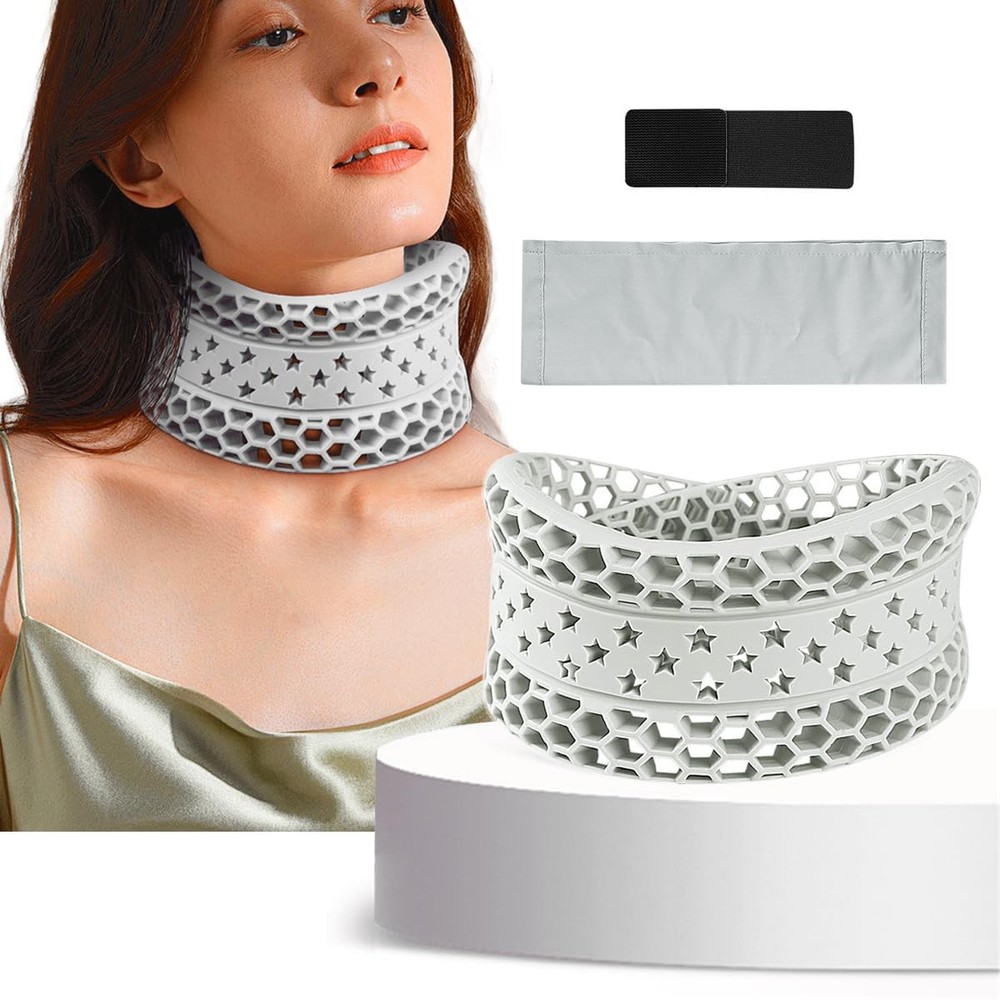 Neck Brace for Pain and Support, Soft Silicone Cervical Collar Gray