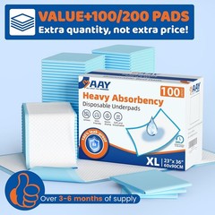 23″ x 36″ Super Absorbent Disposable Bed Pads for Adults, Kids, Pets, 100 Count