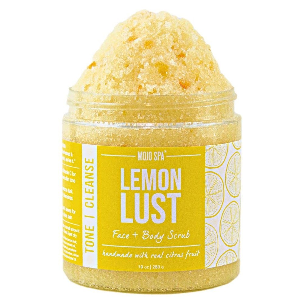 Mojo Spa Lemon Lust Face And Body Scrub Lemon Citrus Scent Moisturizing Sugar
