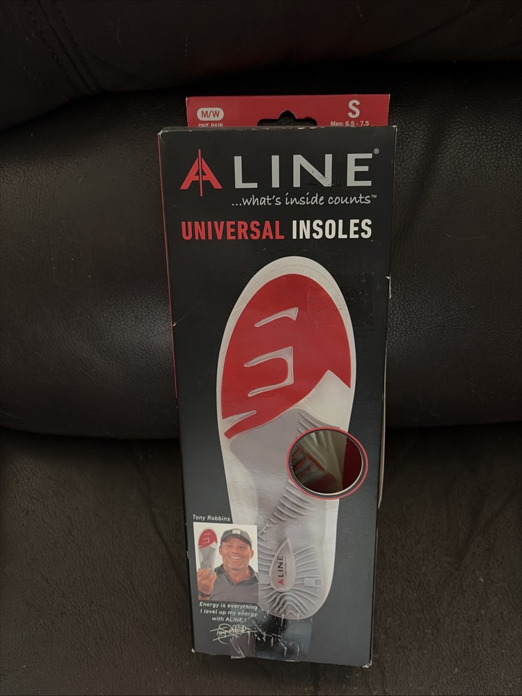 Aline Universal Insoles Arch Supports Unisex Small- M 6.5-7.5 W 7.5-8.5