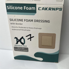 7pk CAKRNPS Silicone Foam Dressing With Border 3x3in Sterile Waterproof