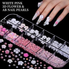 Fandamei Nail Charms Nail Rhinestones Kit 8 Boxes Of Nail Gems 3D Charms For