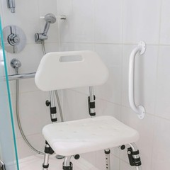 18″ White Grab Bar for Bathtubs & Showers – Powder Coated Steel