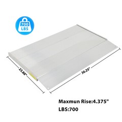 4.38″H 700lbs Capacity Threshold Ramp Bridge Portable Aluminum Angled Entry