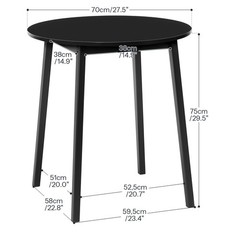 Hoobro Bamboo Dining Table Round Dining Table For 2 27.5 Kitchen Table For
