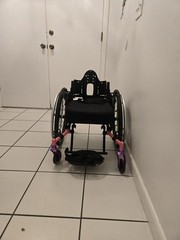 Tilite Pilot Pink Permobil Wheelchair Missing Back Handles & Cushion
